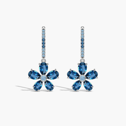silver flower earrings