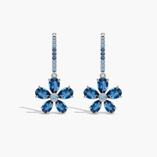 silver flower earrings