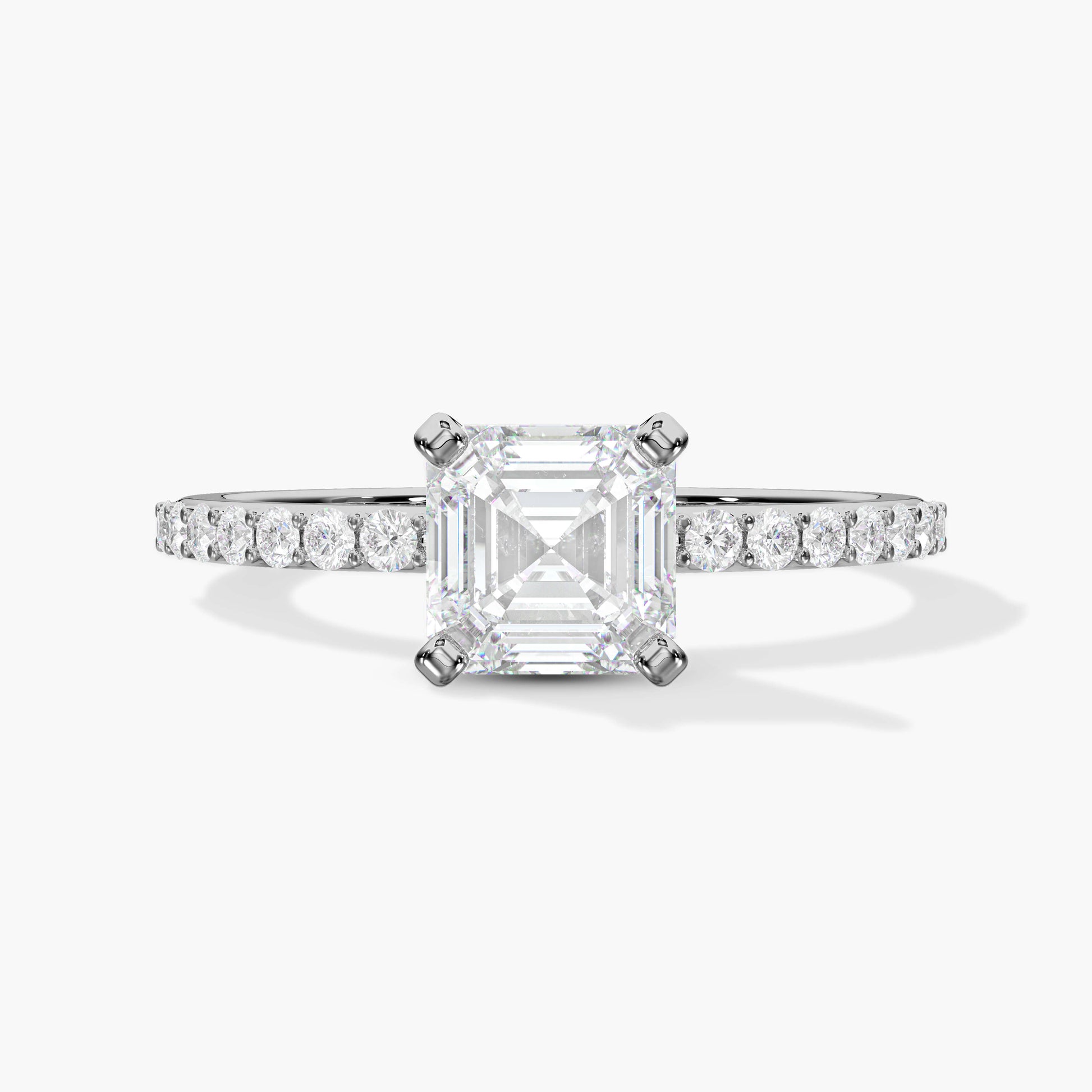 Square diamond solitaire ring