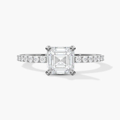 Square diamond solitaire ring