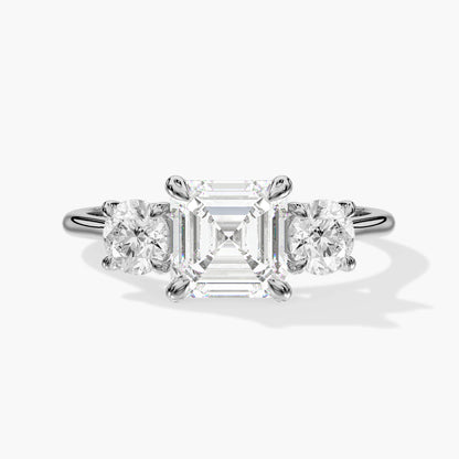 silver gold engagement ring