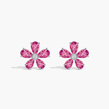 diamond flower stud earrings