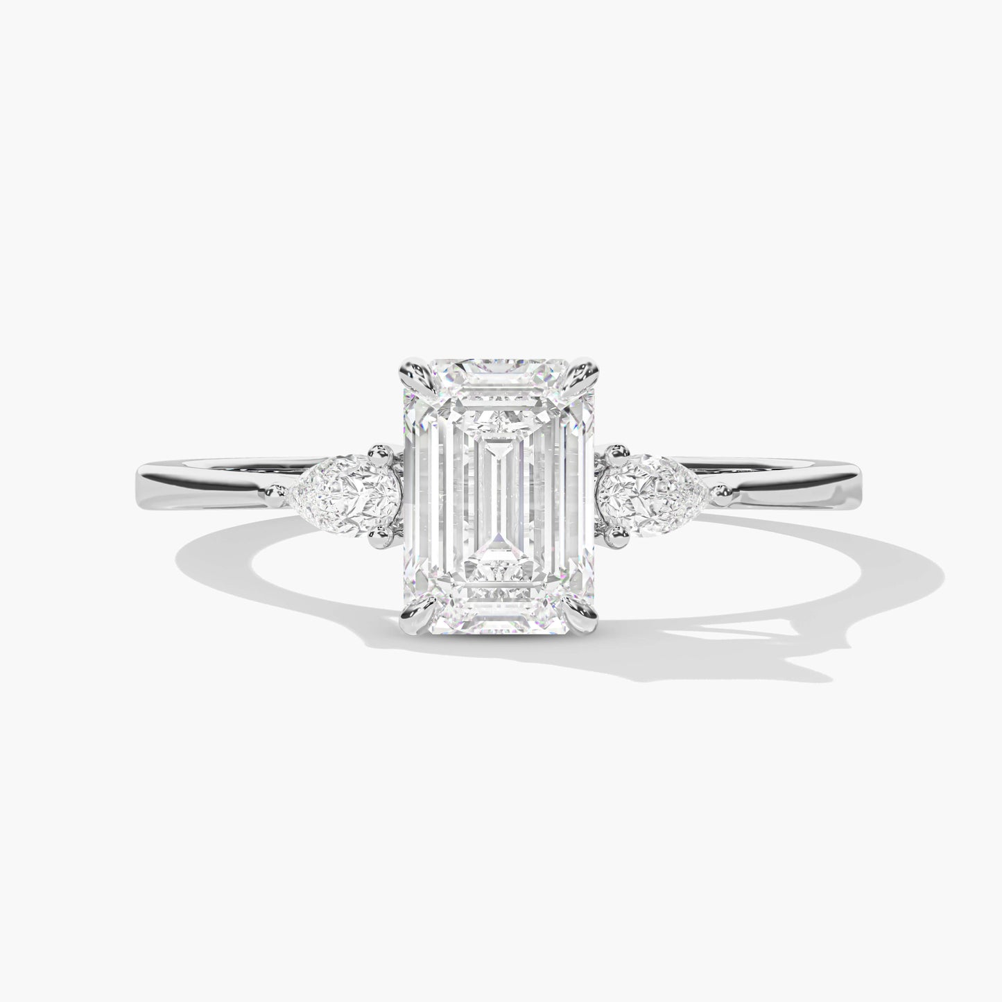 three-stone diamond engagement ring