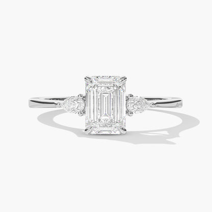 three-stone diamond engagement ring