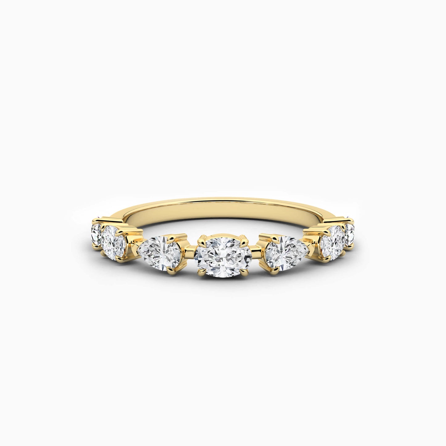 Mixed shape diamond ring