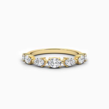 Mixed shape diamond ring