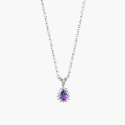 amethyst stone necklace​ silver