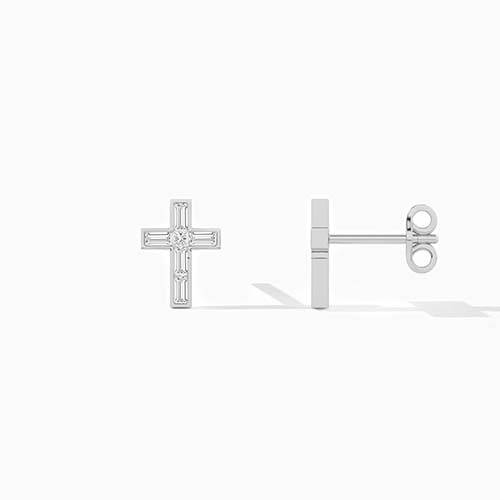 silver diamond earrings
