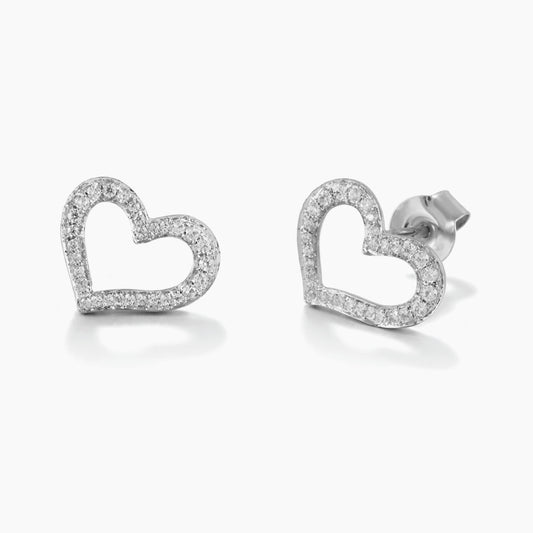 heart-shaped diamond earrings