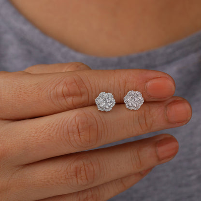 white flower earrings​