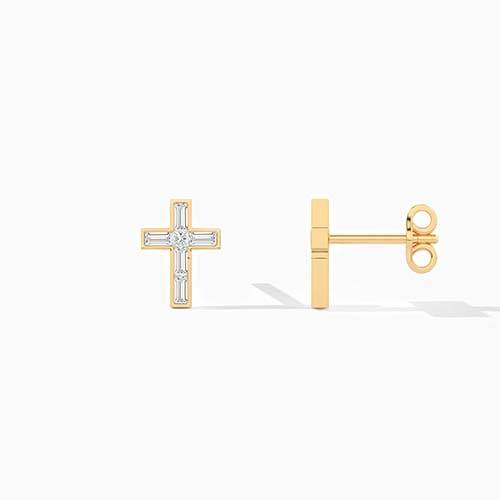 diamond cross earrings