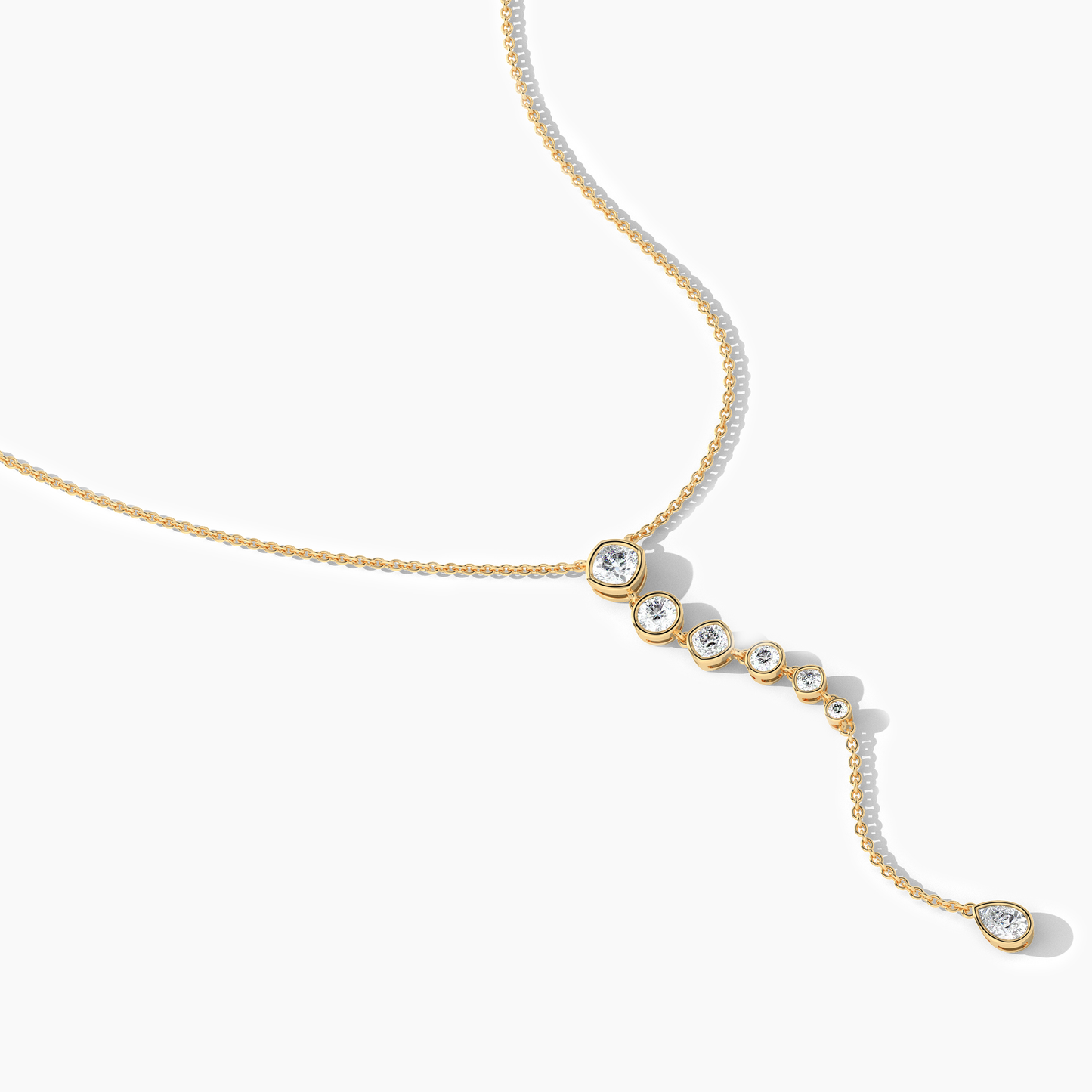 Silver Diamond lariat necklace