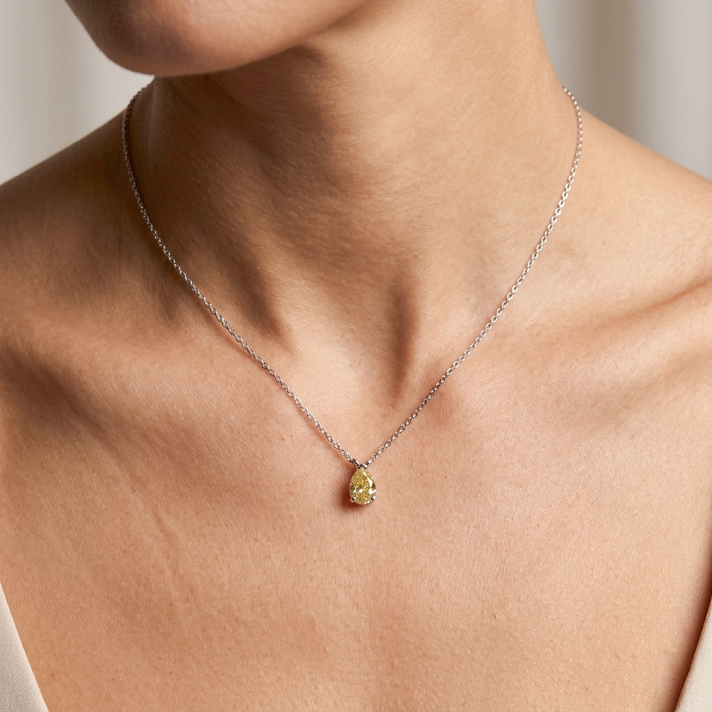 Pear diamond Solitaire necklace